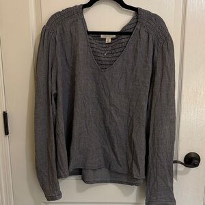 Treasure & Bond Charcoal V-Neck Blouse
